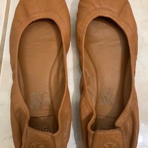 Tory Bruch Eddie Lamb Leather Ballet Flat